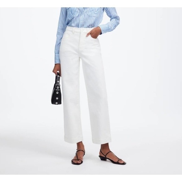 Madewell Denim - NWT Madewell The Perfect Vintage Wide Leg Crop Jeans White Denim Size 25